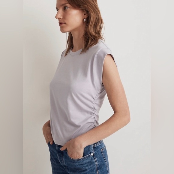 Madewell | 2023 Side-Cinch Muscle Tee Light Lavender Size Small Item NJ787 - Picture 3 of 10